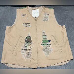 SOLD SOLD SOLD SOLD Denim Supply Ralph Lauren Men’s Beige Distressed Full Zip